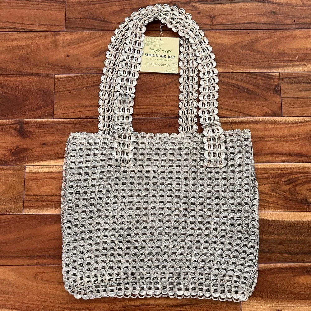NWT Two Sisters Pop Top Shoulder Bag Recycled Upcycled
